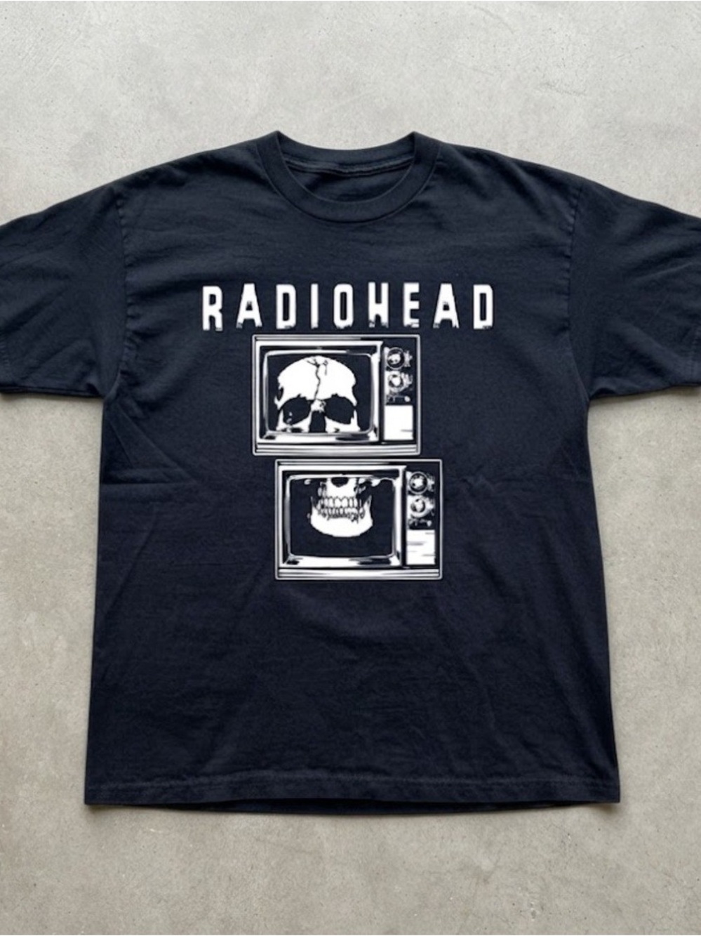 Radiohead TV Skull Alternative Rock Black Gildan T-Shirt